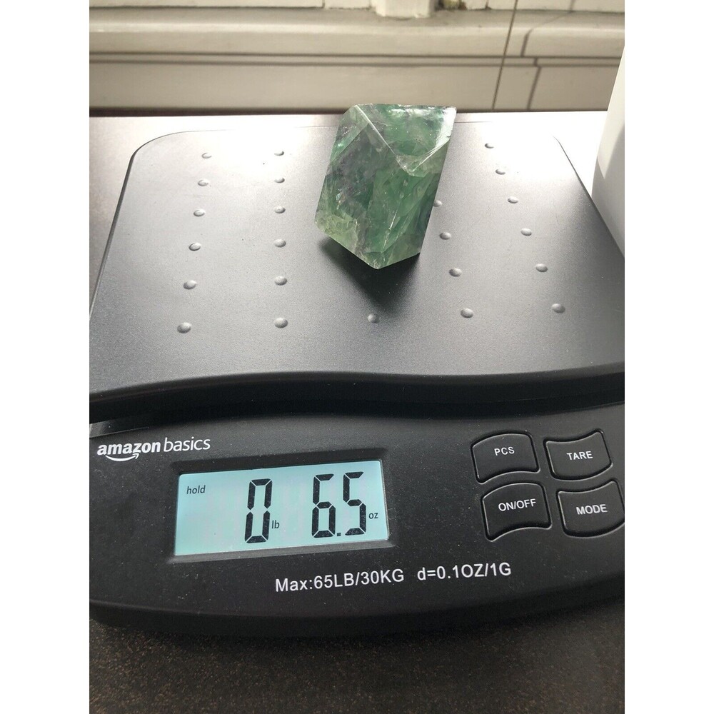 Green Fluorite Gorgeous Polished 6.5 Oz Mineral Specimen Paper Weight - Picture 12 of 12